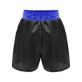 thumbnail image 2 of Aiihoo Muay Thai Shorts Boxing Shorts Metallic Shorts Boxing Training Gym Workout Martial Arts Grappling Fight Wear Black&Blue 14, 2 of 4