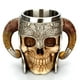 thumbnail image 1 of Naiovety Taza de viaje de calavera de resina, tazas de cerveza vikingas Retro de acero inoxidable, tazas góticas, vasos de café, jarras Teteras, 1 of 6