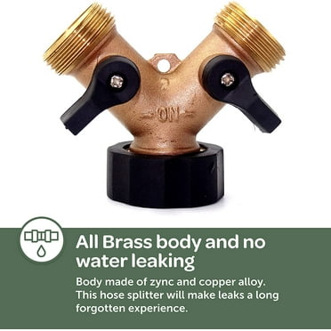 2wayz 2 Way Brass Hose Splitter. Super Heavy Duty Connector Will Keep You Dry As A Bone Get The Job Done Rubber Shut Off Valves Included Fits ¬ae Hoses Metal Tap Diverter Y Valve Never Leak