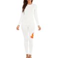 thumbnail image 5 of Women Casual Thermal Underwear Set Comfy Long Sleeve Tight Pullover Shirts Slim Leggings Soft Lightweight Winter Warm Base Layer, 5 of 5