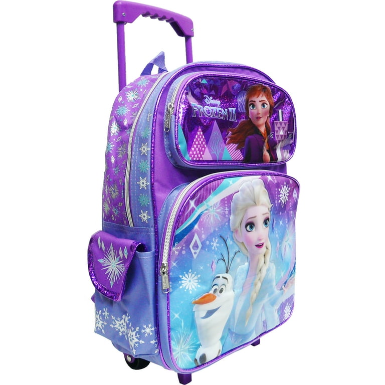 Disney Frozen Lunch Box with Princesses Elsa and Anna - Soft Insulated Lunch Bag for Girls, Purple Sparkle