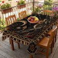 thumbnail image 5 of Golden Black Rectangle Tablecloth, Coastal Sun Moon Mysterious Abstract Waterproof & StainResistant Tablecloth, Washable Oil-proof Table Cover for Dining/Party/Wedding/Camping/Buffet 60x102 In, 5 of 9