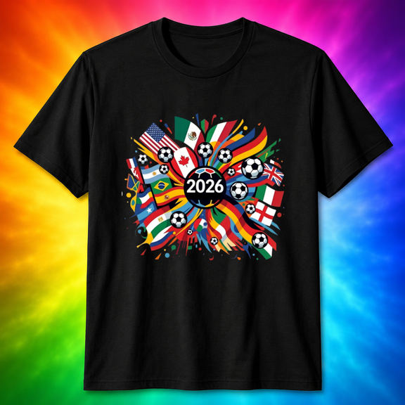 2026 World Soccer Flags Fan T-Shirt International Football Celebration T-shirt, for men & women, S-5XL