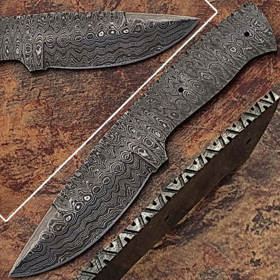 Blank Blade Damascus Eye Bird Pattren Full Tang Skiner Knife 2