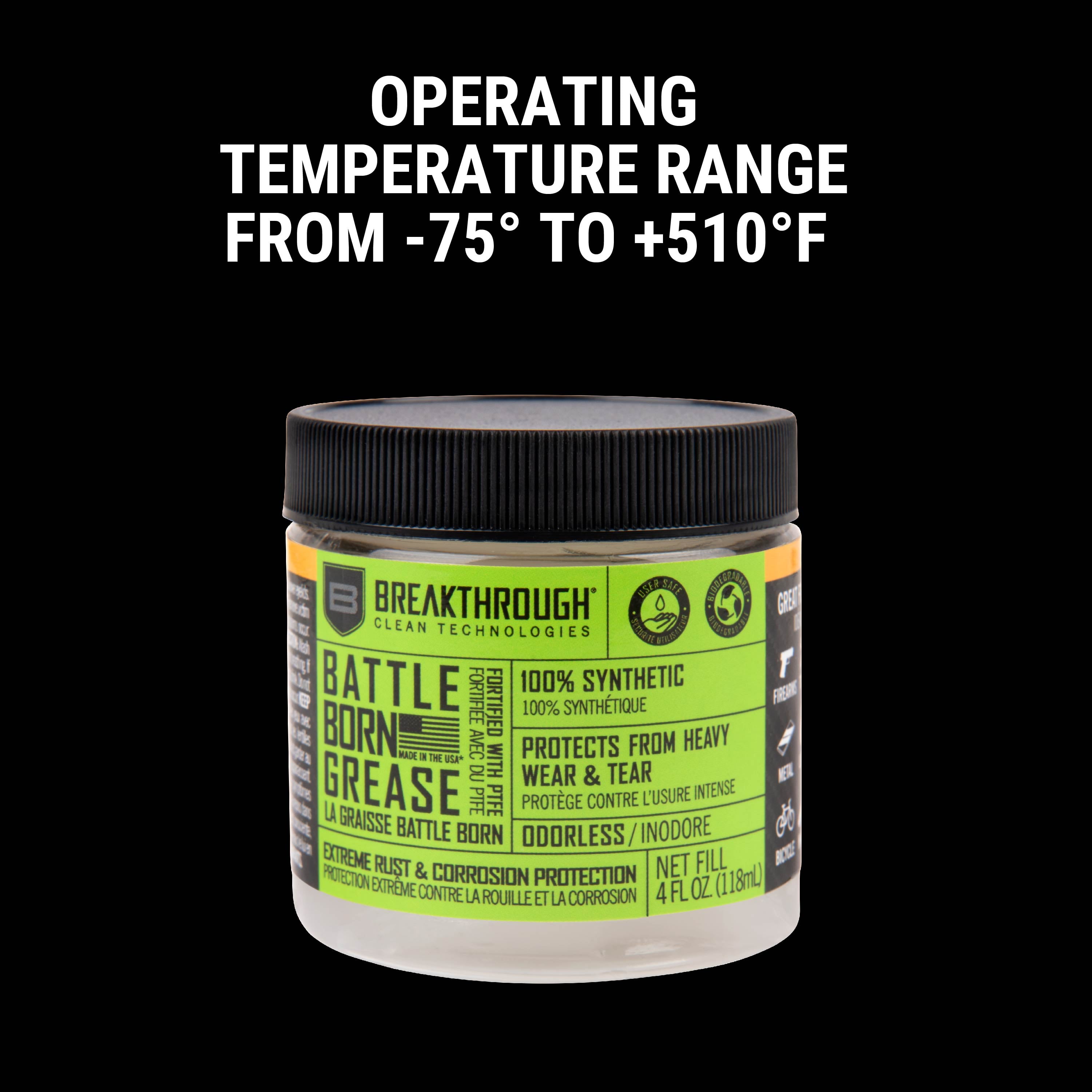Breakthrough Clean Technologies® Battle Born Grease w/ PTFE, 4oz Jar, Clear