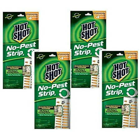 Hot Shot HG-5580 No Pest Strip Unscented Hanging Vapor Insect Repellent; Kills Both Flying and Crawling Pests; Perfect Protection for Garages, Attics, Basements, Campers; (Pack of