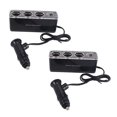 thumbnail image 1 of 2X Encendedor de Cigarrillos 3 Enchufes USB Cargador de Coche CC 12V/24V Adaptador Triple con Puerto USB, 1 of 5