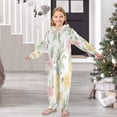thumbnail image 6 of Soft Big Kids Onesie Pajamas Cozy Loose-Fit Jumpsuits for kids with Pockets for Christmas Lounge & Play Floral Pineapple Pattern, 6 of 8