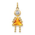 thumbnail image 1 of 14K Yellow Gold November Girl Birthstone Charm, 1 of 2