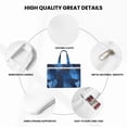 thumbnail image 6 of Handbag File Bag 15×10.6in Large Capacity Double Pocket Designed For Work Travel Travel Shopping Blue Geometric Lines_3, 6 of 8