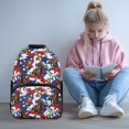 thumbnail image 3 of POLERO Lightweight Bookbag for School Travel, Polyester Waterproof School Backpack, Horse Racing Pattern, 3 of 10