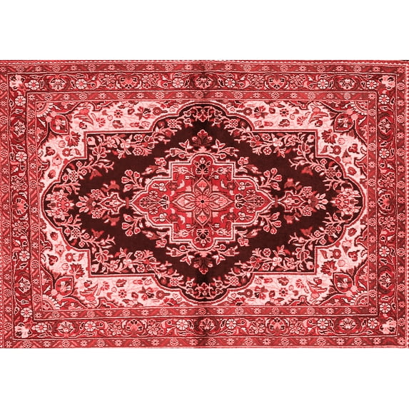 Ahgly Company Indoor Rectangle Medallion Red Traditional Area Rugs, 2' x 4'