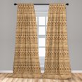 thumbnail image 5 of Ambesonne Zambia Curtains, Ethnic Hieroglyph Motifs, Pair of 28"x84", Sand Brown Caramel, 5 of 5