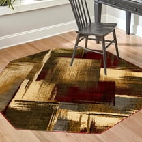Unique Loom Barista Collection Area Rug - Timor (6' Octagon Multi/Red)