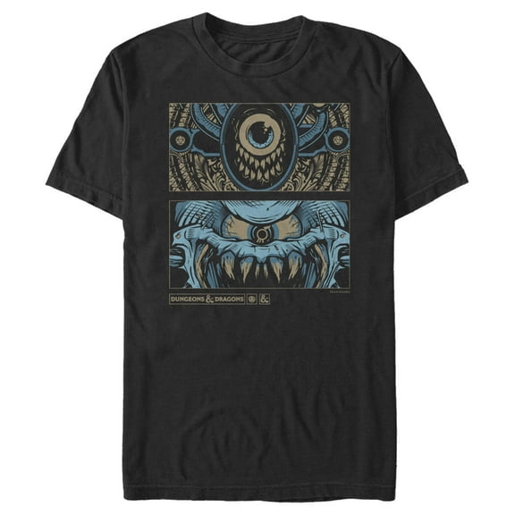 Men's Dungeons & Dragons Beholder Nightmare Panel Graphic Tee Black 2X Large