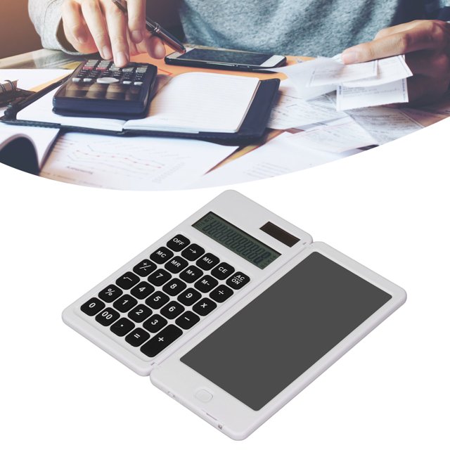 Office Desk Calcultor Solar Powered with Handwritten Writing Tablet Function Memo Pads Multifunctional Silent Buttons Pocket Desktop for Home School Supplies