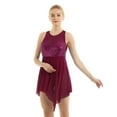 thumbnail image 2 of MSemis Women Leotard Dress Criss Cross Asymmetric Lyrical Ballet Dance, 2 of 7
