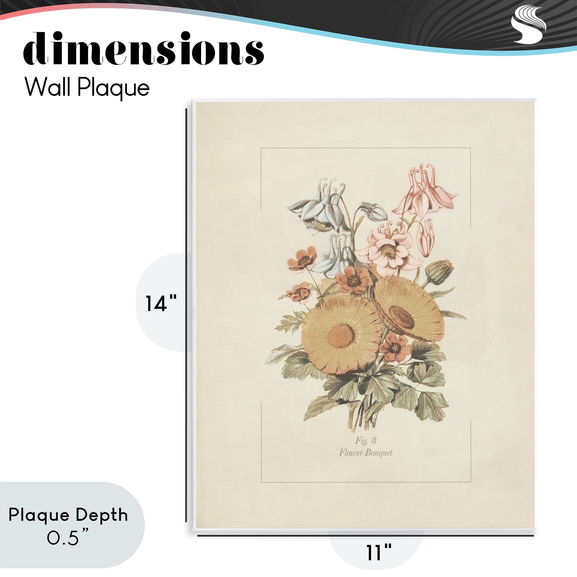 Stupell Industries Flower Bouquet Vintage Garden Wall Plaque Art, design by Dan Meneely