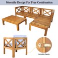thumbnail image 3 of Outdoor Wood 5 Pieces Sectional Sofa Set,Patio Furniture Set with Cushions,X-Back Design and Lockable Panels,Patio Conversation Set for Garden,Backyard,Deck and Swimming Pool,Gray+Natural, 3 of 7