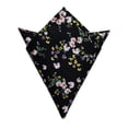 thumbnail image 6 of Cotton Floral Tie for Men 2.5" Printed Skinny Necktie Pocket Square Tie Clip Set Flower Wedding Party Graduation Black, 6 of 6