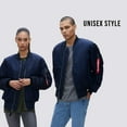 thumbnail image 4 of Alpha Industries MA-1 Bomber Flight Jacket - Fighter Pilot Flight Jacket - Replica Blue, L, 4 of 4