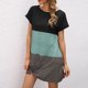 thumbnail image 1 of Vestido de mujer Mini vestido empalmado con bolsillos Dobladillo giratorio Vestido suelto de manga c Abanopi Verde/Pequeña, 1 of 7