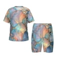 thumbnail image 1 of Fotbe Pastel Abstract Fluid Art Pijama Estampada de 2 Piezas para Niños – Ropa de Dormir de Manga Corta Cómoda para Niños y Niñas, Camiseta y Shorts de Algodón-Small, 1 of 6