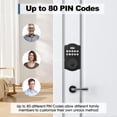 thumbnail image 5 of Keyless Entry Door Lock with Keypad, Smart Deadbolt Lock with Auto Lock, Customizable User Codes, Advanced Security Waterproof Smart Lock for Front Door & Home Use, Easy Installation, Matte Black, 5 of 9