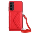 thumbnail image 3 of for Samsung Galaxy A34 5G Slim Case with Card Holders and Strap for Women, Samsung Galaxy A34 5G Phone Case Wallet PU Leather Kickstand RFID Blocking Flip Shockproof Wallet Case - Red, 3 of 11