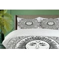 thumbnail image 4 of Ambesonne Black White Duvet Cover Sets, Mandala Boho Floral, 2-Queen, White and Black, 4 of 7