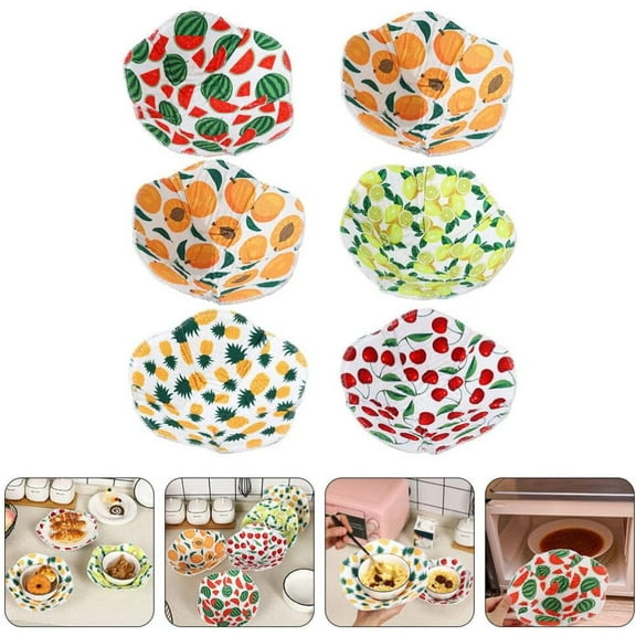 6pcs(7.9*7.9in) Microwave Bowl Cozy Microwave Safe Bowl Holders Bowl Cozy Huggers Plates Dishes Protectors Hot Food Bowl Pads Microwave Hand Warmers for Heating Soup Meals Microwave Bowl Mats