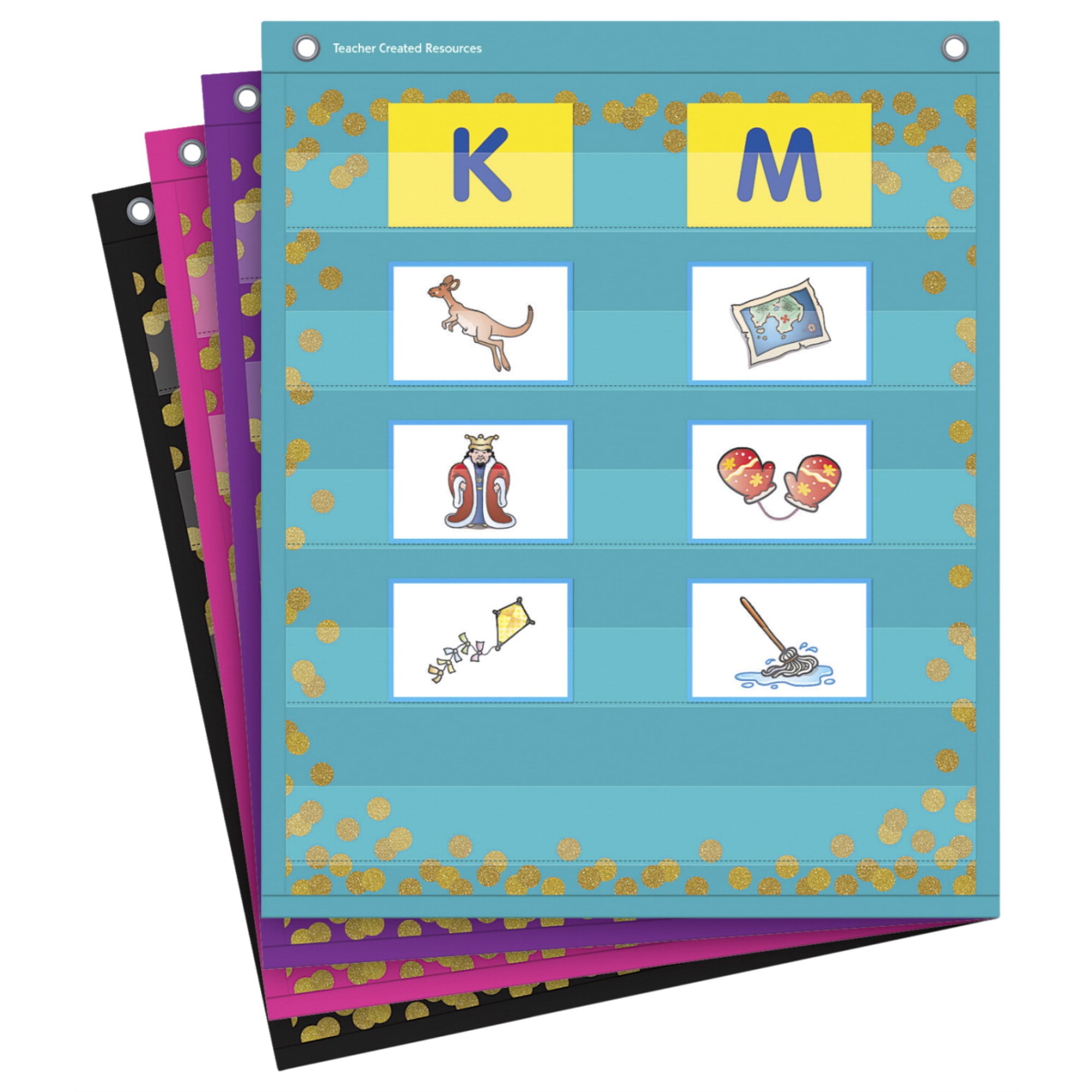 Teacher Created Resources Confetti Colorful Magnetic Mini Pocket Charts