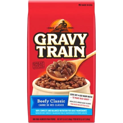 Gravy Train Beefy Classic Dry Dog Food, 3.5 lb - Walmart.com