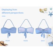 Ocean Blues Women's Halter Bikini Top Twist Bandeau Swimsuit Top Adjustable & Removable Straps Bikini Bathing Suits for Women