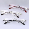 thumbnail image 2 of Reading Glasses Metal Spring Hinges Half Moon Semi Rimless Readers 1.0~ 4.0, 2 of 5