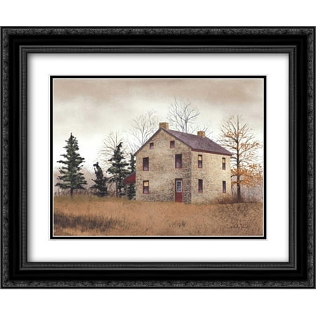 227 Matt - FrameToWall - Old Stone House 2x Matted 24x20 Black Ornate Framed Art Print by Jacobs, Billy