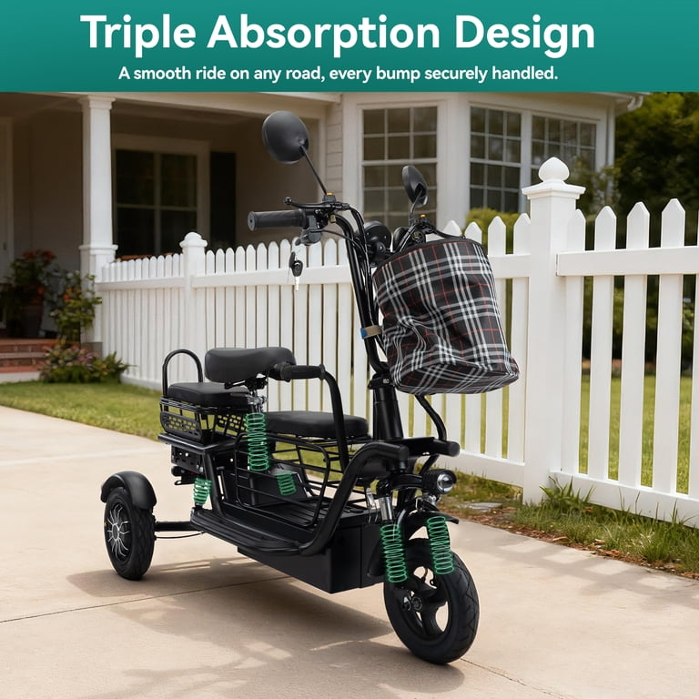 JAXPETY Folding Electric Tricycle for Adults Kids 3 Wheel