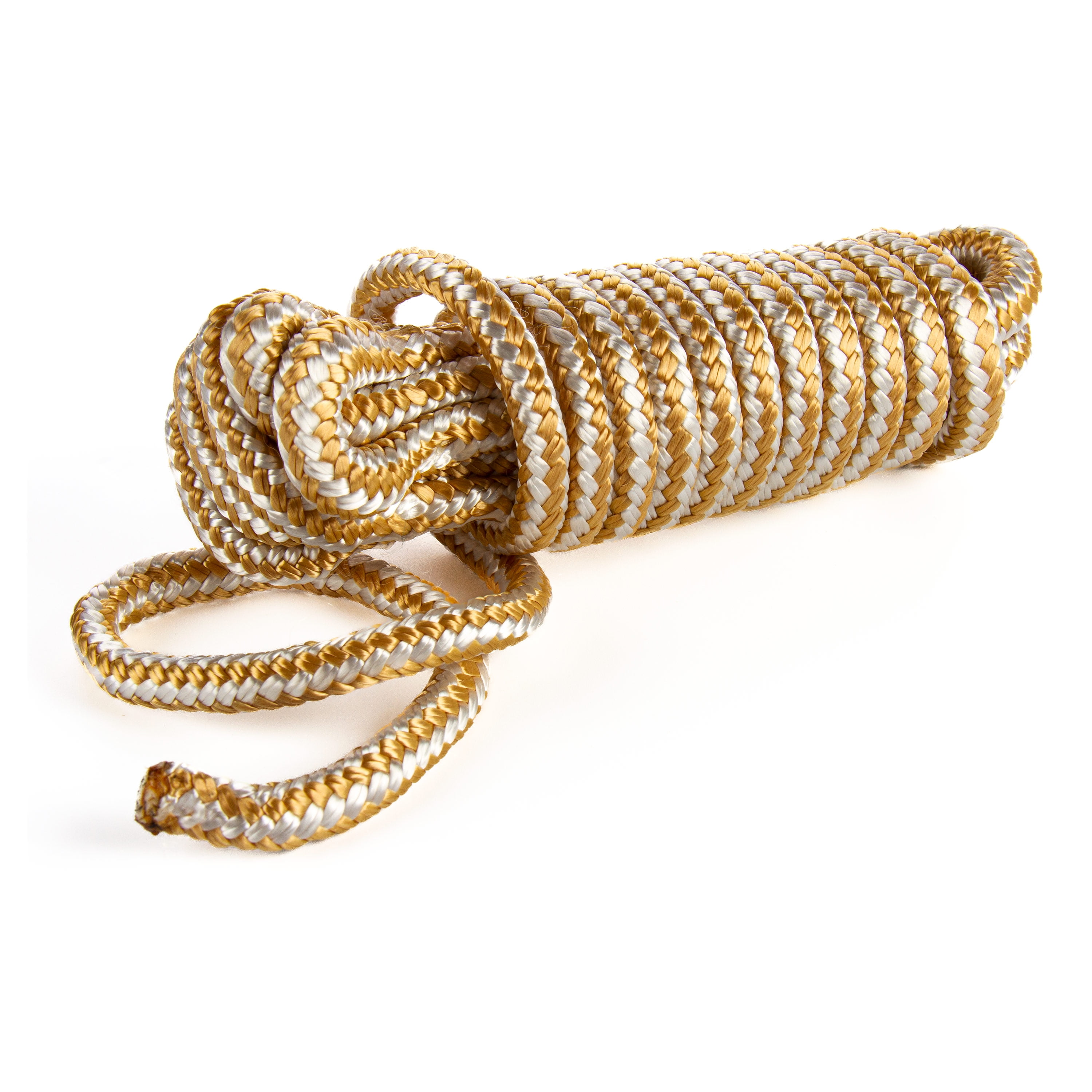 Ozark Trail 3/8 in x 15 ft Double-Braided Nylon Dock Line, Up to 20 ft Boats, 550 lb Working Load, Gold