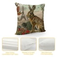 thumbnail image 4 of Chilfamy Rustic Vintage Animals Throw Pillow Covers  Decorative Cute Rabbits Dragonflies Robin Birds Butterfly Classical Pairs Garden Flowers Pillow Cushion Cover  22x22in, 4 of 5