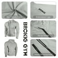 thumbnail image 6 of BROKIG Mens Full Zip Up Lightweight Gym Workout Hoodies, Quick-Drying Running Jacket Athletic Hooded Sweatshirts Long Sleeve with Pockets (Large, Light Grey), 6 of 7
