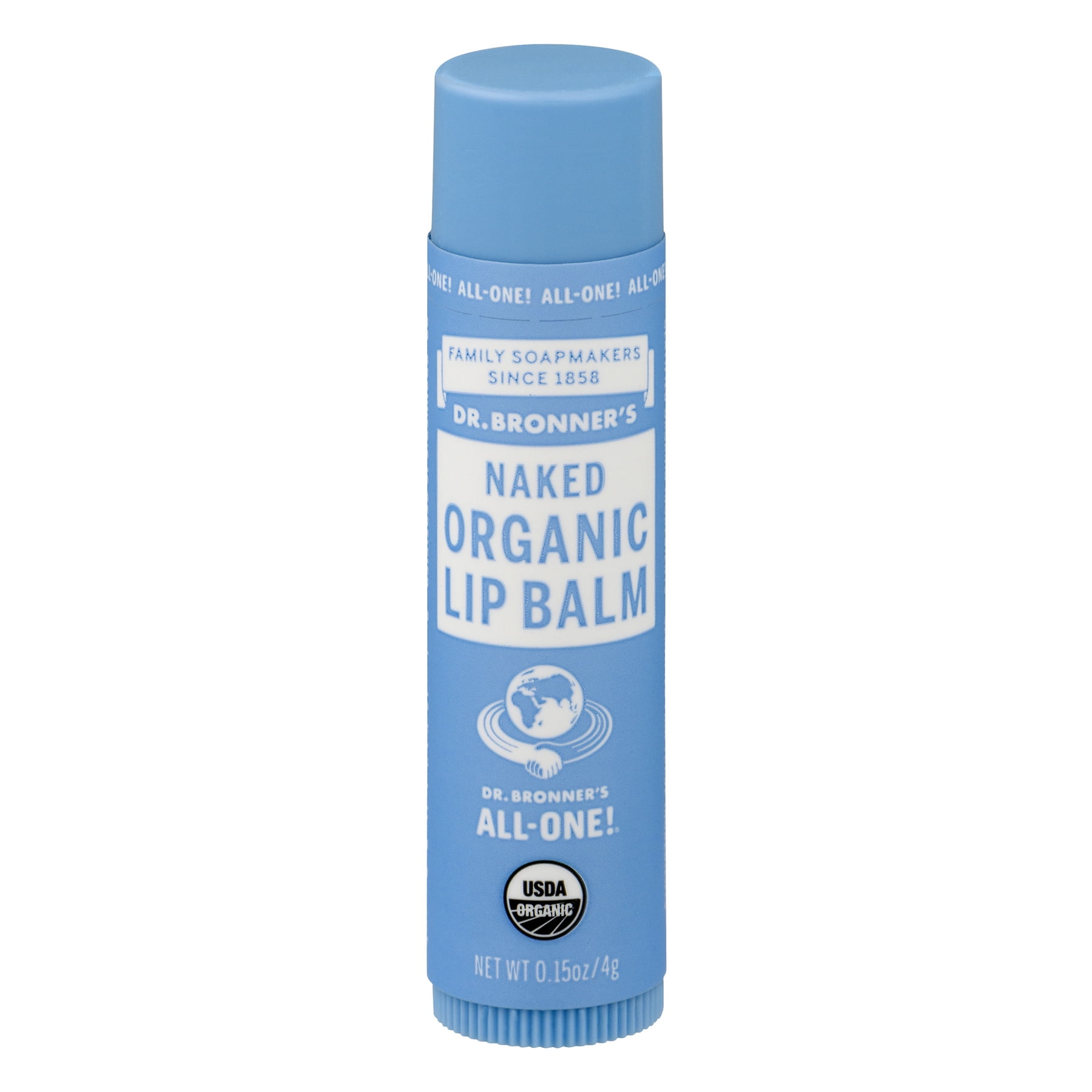 Dr. Bronner's Organic Lip Balm Naked, 0.15 OZ