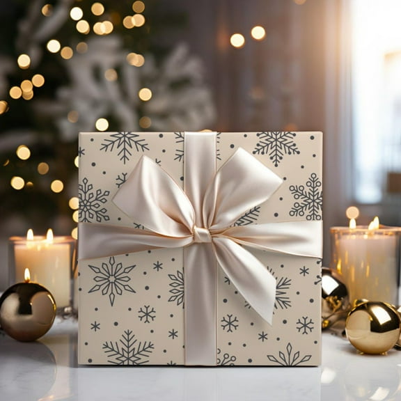 Snowflake Wrapping Paper Winter Gift Wrap Xmas Holiday Paper for Christmas Packaging, Seasonal Decorative Wrap