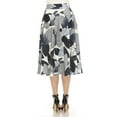 thumbnail image 3 of White Mark Women's Leaf Print Vintage Flared Midi Skirt, 3 of 6