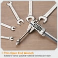 thumbnail image 6 of Uxcell 2pcs Double Open End Wrench 17mm x 19mm/18mm x 21mm Metric 15 Degree Offset Angle Small Flat Head Wrench Mirror Polished Open Ended Spanner for Automotive Repair Furniture Assembly, 6 of 7