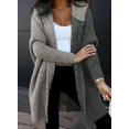 thumbnail image 3 of Women  Fall Outfits Open Front Long Sleeve Hooded Knit Cardigan Sweater Color Block Outwear Coats, 3 of 10