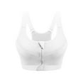 thumbnail image 6 of PULLIMORE Womens Padded Racerback Sports Yoga Bras Front Zipper Seamless High Impact Workout Fitness Bra Tank Top Underwear Size S-XL (White), 6 of 9