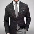 thumbnail image 6 of Joernso Men Suit Coat Lapel Long Sleeve Slim Fit Suit Jacket with Pocket Plaid Print Retro Style Business Outerwear, 6 of 8