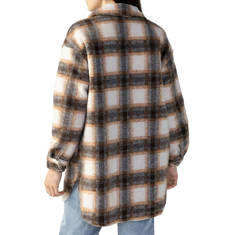 Sanctuary Sherpa-Lined Plaid Coat  Plaid coat, Denim jacket women, Jean  jacket women
