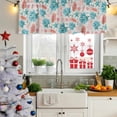 thumbnail image 5 of Teal Blue Red Coral Curtain Valances for Windows, Kitchen Valance Window Treatments Panel 2 Pack, Coastal Nautical Summer Beach Rod Pocket Short Curtains for Bathroom Bedroom 60 x 18 Inch, 5 of 8