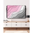 thumbnail image 3 of Outdoor TV Cover 30 to 32 Inch Weatherproof, Pink Gray Beach Coastal Waterproof TV Screen Protector for Outside Decor with Zipper and Pocket 30"L x 19"H&nbsp; , Abstract Geometric Ocean Waves, 3 of 7